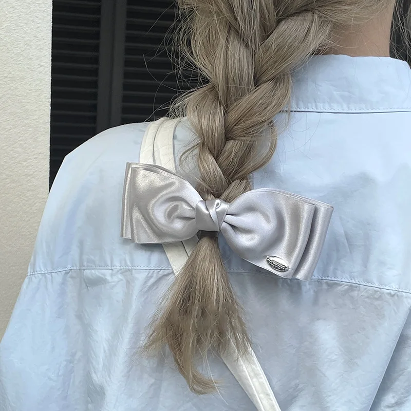 Damen Haarspange Süßer Stil Französische Doppelschleife Federklammer Süßes Haar Stereo Clip Kawaii Haarschmuck Schleife Clip Haarband Image