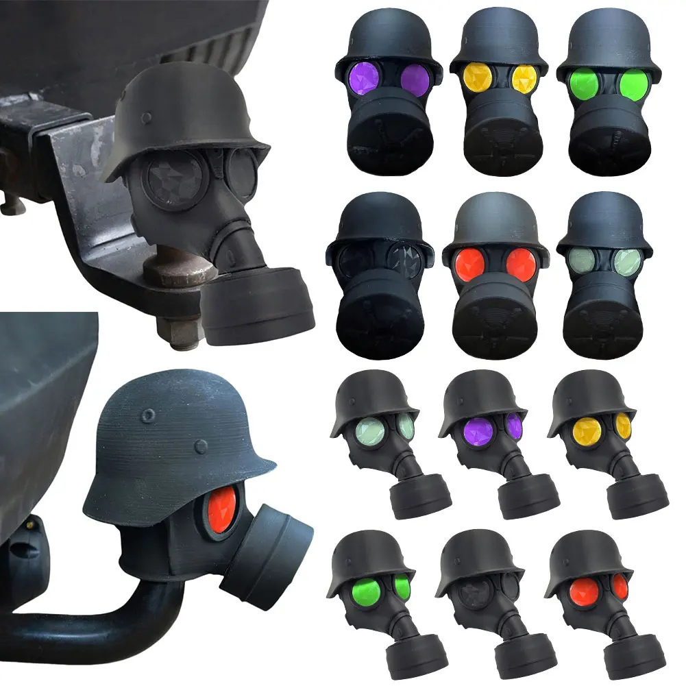 Lustige Gasmasken-Abdeckkappe für Anhängerkupplung, Anhängerkupplung, Kugelabdeckung, verhindert Rostung des Empfängerrohrs Image