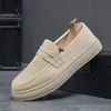 HKDQ Klassische Herren-Loafer, Slip-on-Schuhe, bequeme Wildleder-Leichtschuhe, große Größe 45,