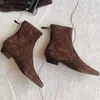 Wohnungen Stiefeletten Wildleder Warme Frauen Schuhe Winter Marke Karree Casual Chelsea 2025, Trend