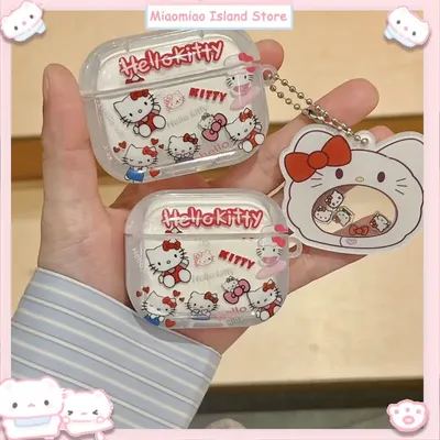 FullScreen HelloKitty AirPods Schutzhülle, kabellos, Bluetooth, 3. Generation, Pro2/1/2/3, Kopfhörer-Abdeckungen, niedlicher koreanischer japanischer Stil Image