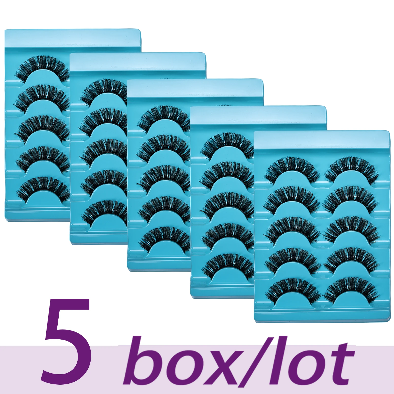 15 Paare/25 Paar Wimpern DD Curl Russische Wimpern Gefälschte Wimpern Wiederverwendbare Flauschige Russische Streifen Wimpern Wimpern Verlängerung Image