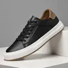 Herren-Schuhe aus echtem Leder, schlicht, schwarz, Herren-Oxford-Schuhe, Outdoor-Pendeln, vielseitige Büro- und Business-Freizeitschuhe zum Schnüren