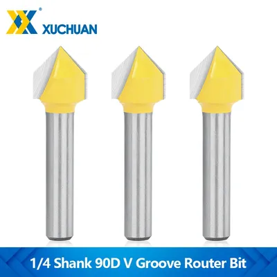 1pc 6,35mm Schaft V-Förmigen Router Bit 60/90 Grad Holz Fräser Hartmetall CNC Router Bit 3D Gravur Bit für Holzbearbeitung