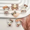 Neue Jibbitz Sanrio Leopard Print Hallo Kitty Transparent Harz Schuhe Zubehör Diy Clogs Sandalen