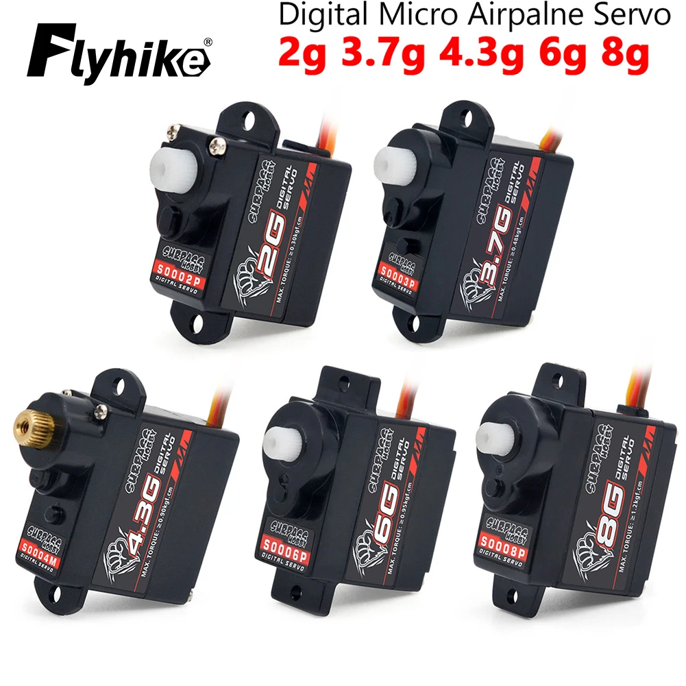 Surpass Hobby 2g 3.7g 4.3g 6g 8g Micro Digital Mini Servo Metal Servo With Plastic Gear for Rc Drone Airplane Car Robot Parts