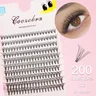 200 Cluster 9–16 mm, geeignet für Anfänger, um D-förmige gebogene Wimpern zu Hause herzustellen, wiederverwendbar für einen natürlichen Look