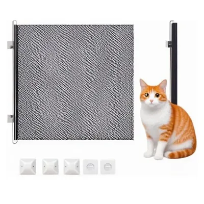 Retractable Pet Gate Screen Door-Stair Gates for Dog Cat Portable Dog Gates with Reinforced Strip Design to Prevent Crawling