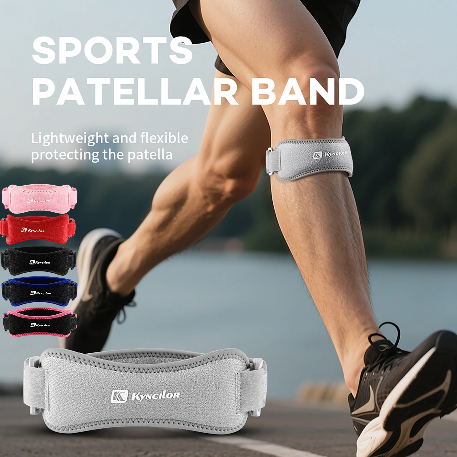 2PC Patella Kniescheibe Band Einstellbare Silica Gel Knie Sehne Strap Protector Knie Pad Laufsport Radfahren Gym Knie Unterstützung Pads Image