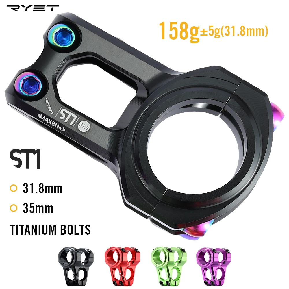 RYET Ultraleichter Fahrradlenkervorbau Mountain Road Bike Power Holder 31,8 mm/35 m Fahrradlenker Vorbau Fahrradzubehör Image