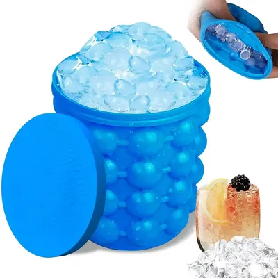 Silicone ice Cube Maker Ice Cube Mold Tray Portable Bucket Wine Ice Cooler Beer Cabinet Kitchen Tools Drinking Whiskey Freeze