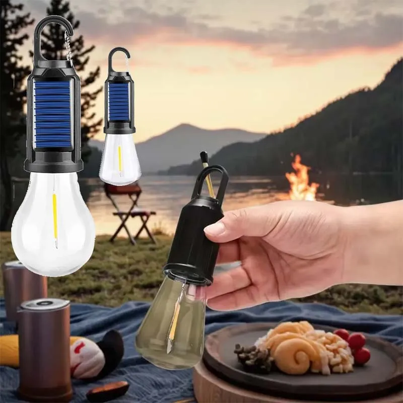 Solarbetriebene LED-Campinglampe, USB-Aufladung, LED-Beleuchtung, Laterne, wasserdicht, tragbar, Handlampe für Grillen im Freien, Camping Image