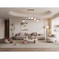 Lampadario 6 sfere L. 100 x P. 24,5 cm in Metallo e Vetro Nero opaco - INUNTA