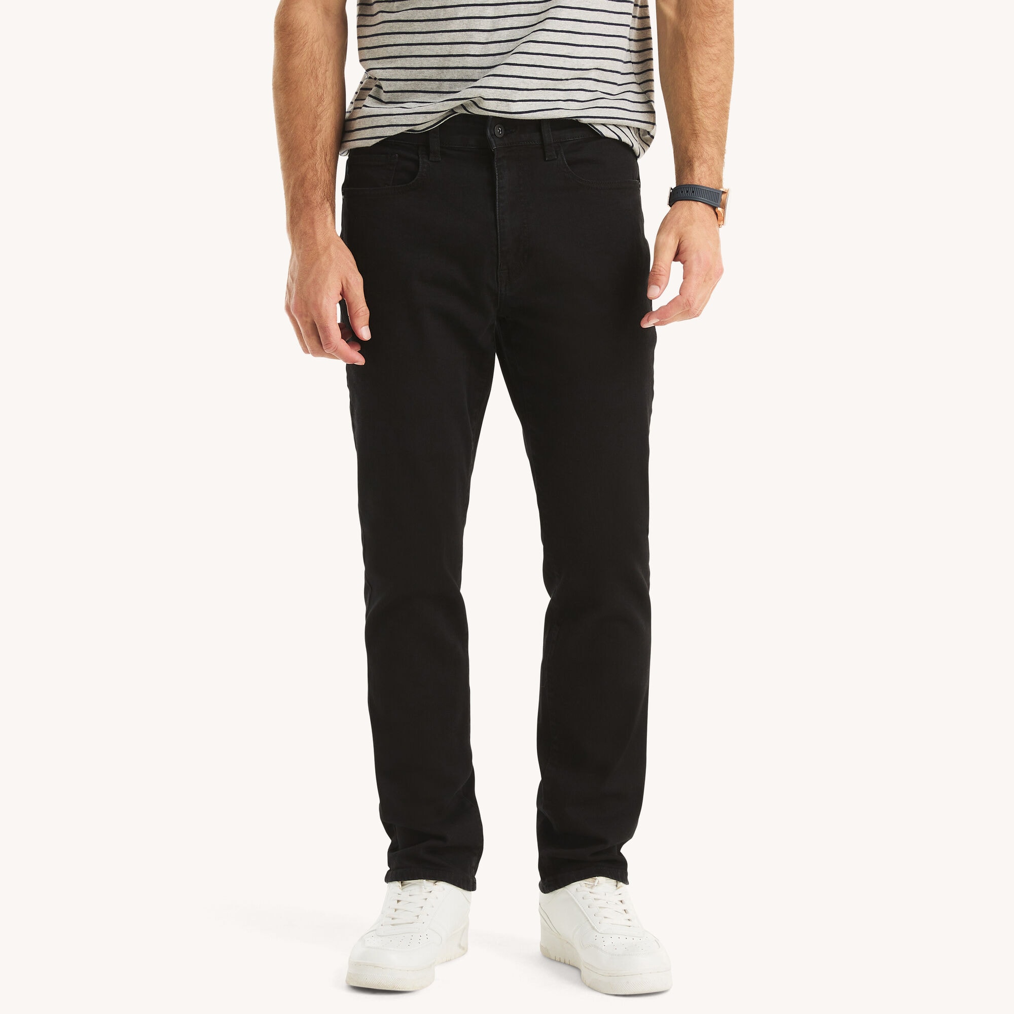 Nautica Men's Vintage Straight Stretch Denim 908 (Black Ink Wash), 34x34