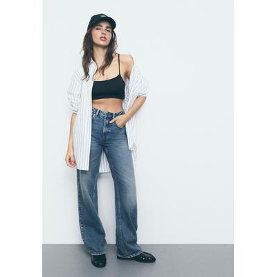 Stradivarius D92 straight wide-leg jeans OVERDYED BLUE DENIM 12