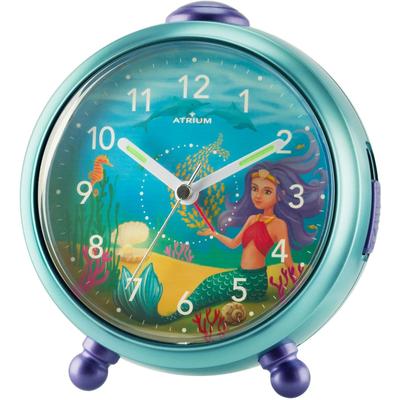 Quarzwecker ATRIUM "A932-13", bunt (türkis, lila), Wecker, Kinder, Kinderwecker, Kinderzimmer, Schulanfang, Geburtstag, Geschenkidee