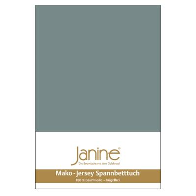 Spannbettlaken JANINE "MAKO-FEINJERSEY 5007", grün (mineralgrün), L:200cm, Mako-Jersey, Obermaterial: 100% Baumwolle, Laken, aus 100% Baumwolle, für Matratzen bis 26 cm Höhe Image