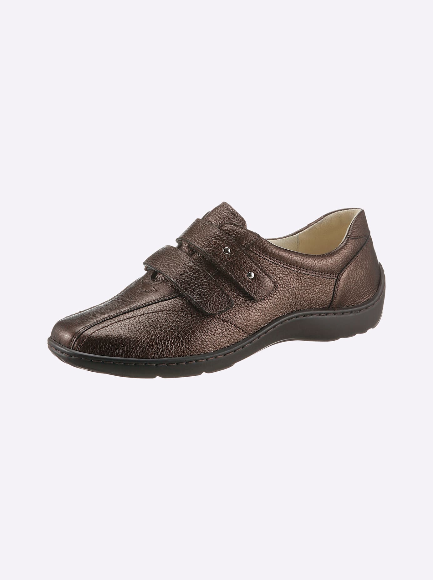 Klettschuh WALDLÄUFER, Damen, Gr. 6,5, braun, Glattleder, Basic, Schuhe Klettschuh