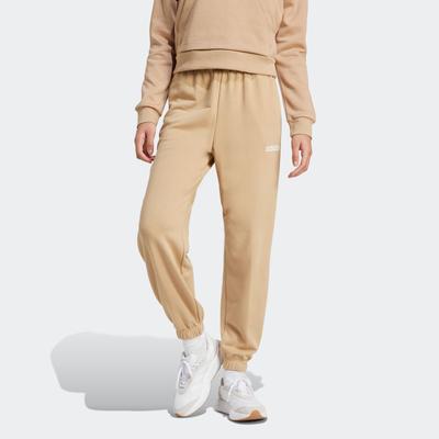 Sporthose ADIDAS SPORTSWEAR "W LIN FT CF PT", Damen, Gr. XS, N-Gr, warm sandstone, weiß, Obermaterial: 55% Baumwolle, 36% Polyester, 9% Viskose, sportlich, Hosen Image