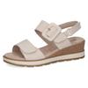Keilsandalette CAPRICE, Damen, Gr. 36, weiß (sanftes weiß), Nubukleder, casual, Schuhe, Sommerschuh, Riemchensandale in bequemer Weite