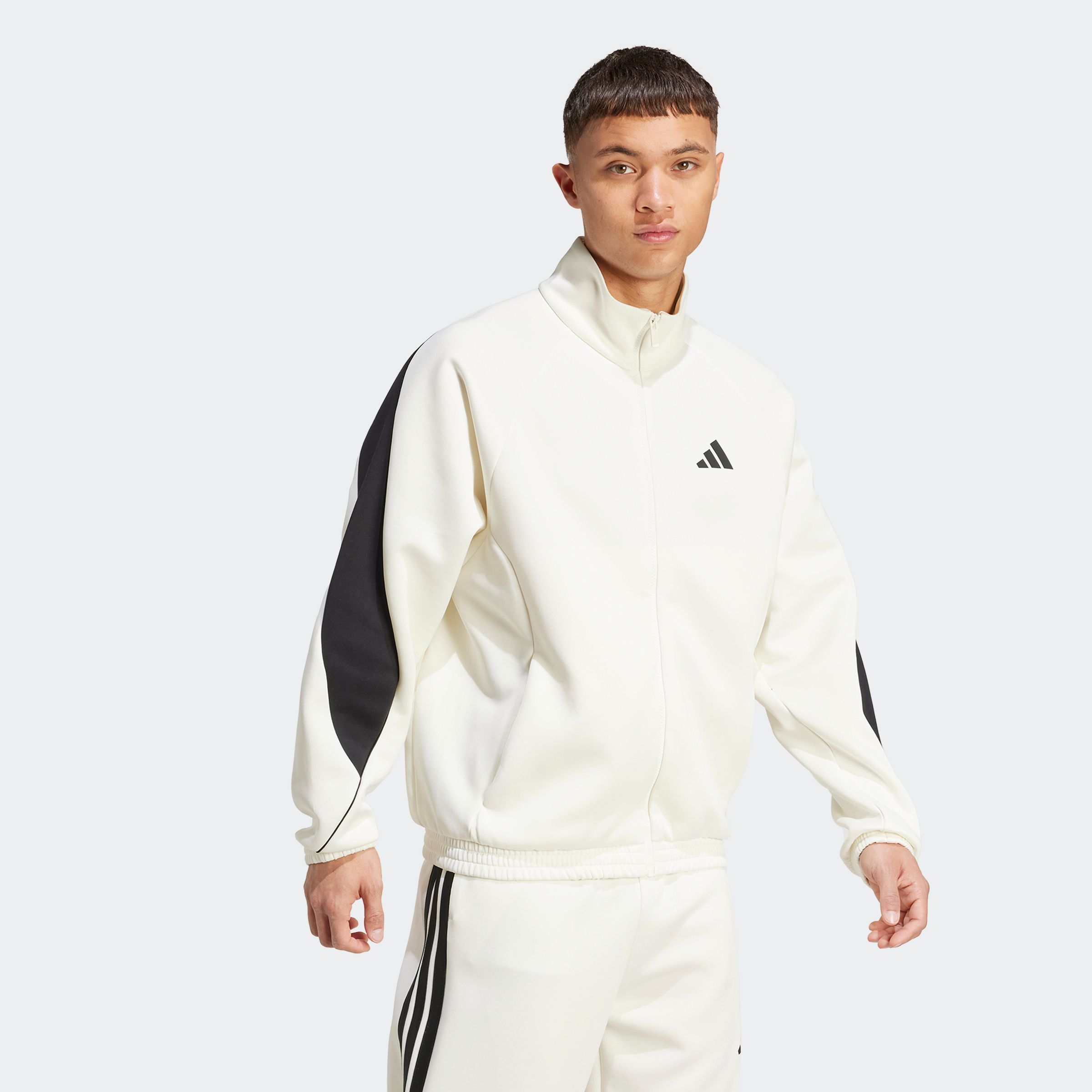 Rollkragenpullover ADIDAS SPORTSWEAR "M STADIUM TT", Herren, Gr. XXL, weiß (sanftes weiß, schwarz), Obermaterial: 67% Polyester, 33% Baumwolle, Pullover Image