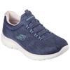 Slip-On Sneaker SKECHERS "SUMMITS-FUN FLARE", Damen, Gr. 43, blau, Textil, Synthetik, meliert, sportlich, Schuhe, Trainingsschuh in veganer Verarbeitung