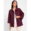 Outdoorjacke HEINE, Damen, Gr. 42, rot (bordeaux), 50% Polyester, 50% Wolle, meliert, unifarben, Langarm, Jacken