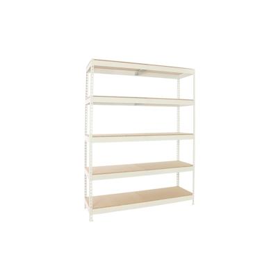 PROREGAL Schwerlastregal EXTREM WOOD YETI FIVE | HxBxT 300x150x75cm | Fachlast 400kg | Weiß Standregal Werkstattregal Lagerregal Kellerregal Image