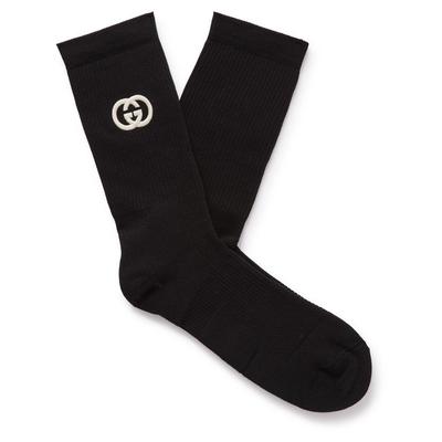 Cotton Blend Socks With Interlocking G - Black - Gucci Underwear