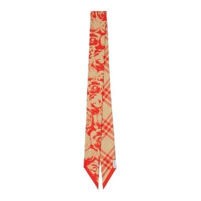 Reversible Rose Print Silk Scarf - White - Burberry Scarves