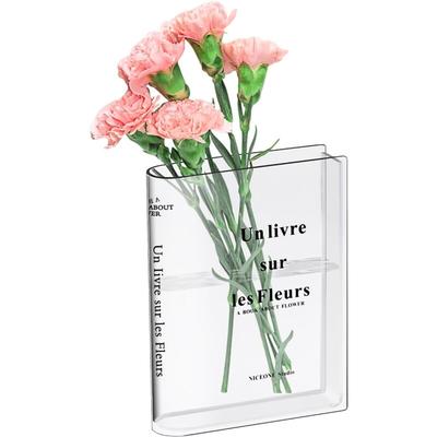 Jalleria - Buchvase, klare Acrylvase, buchförmige Vase, Tulpenvase, Buchvase für Blumen, Image