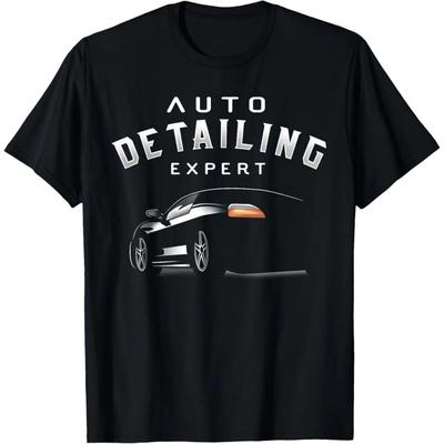 TEMU Car Beauty Auto Detailing Graphic T-shirt For - 100% Cotton 180gsm Soft Slim Fit Tee, S-xxxl, Black Round Neck Casual Shirt For Car Enthusiasts & Auto Detailing Professionals, Car Shirts Image