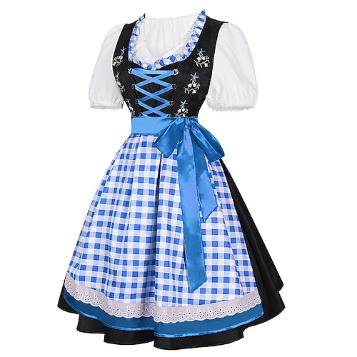 Karneval Oktoberfestbier Kleid Dirndl Dienstmädchen Bayerisch Wiesn Damen Party Bier Festival Stoff im traditionellen Stil Image