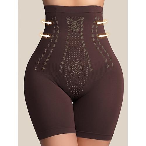 Damen Shapewear Formwäsche Kurz Hohe Taille Einfach Elastischer Bund Weich Bequem Hohe Elastizität Yoga Hautfarbe Grau Schwarz Braun Sommer Frühling Schmale Passform