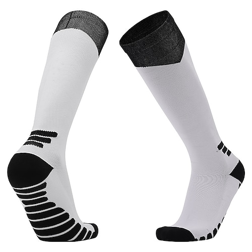 1 Paar Damen Kompressionsstrümpfe Wandersocken laufsocken Skisocken Atmungsaktiv Anti Blister Kompression Schweißableitend Außen Über der Wade Patchwork Nylon Schwarz Weiß Rot für Ski / Snowboard Image