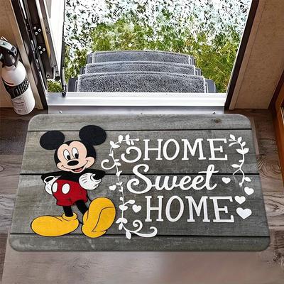 TEMU 1pc & Mouse Welcome Doormat - Anti-slip Polyester Indoor/outdoor Mat, Machine Washable Floor Mat For Entryway, Living Room, Kitchen, Bathroom, Bedroom, 2d Flat Image