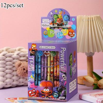 TEMU 12pcs/set Inside Out Erasable Gel Pens, 0.5mm Tip, Cute Cartoon Design, Office Use And Writing & Drawing! Ideal Holiday Or Birthday Gift Image