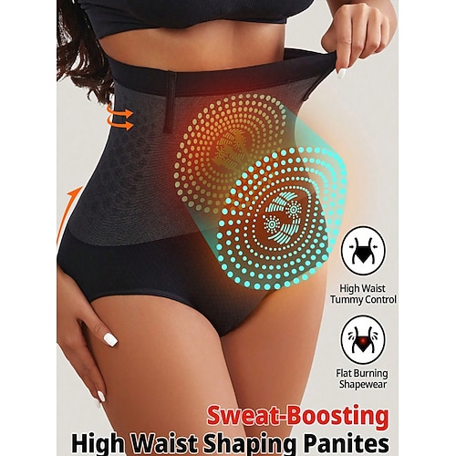 Damen Formende Unterwäsche Schwitzgürtel Sport Einfarbig Elastischer Bund Täglich Ärmellos Schwarz Sommer Frühling Herbst Winter Image