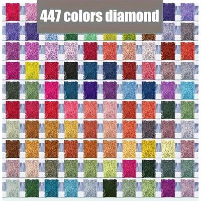 TEMU Dmc447 Colorful Acrylic Round Drill Pack, 0.11-inch Diameter With 447 Colors, Each Bag Contains 200 Beads Per Color For Diy Diamond Painting And Nail Art & Jewelry Decoration Image