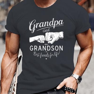 TEMU Men's Polyester Crew Neck T-shirt With And Print, Casual Short Sleeve Knit Fabric Tee With Stretch For Summer Image