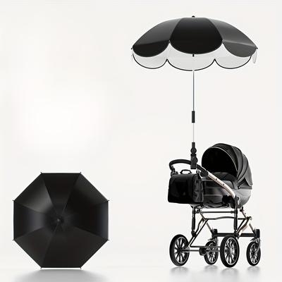 TEMU 1pc This Adjustable Stroller Umbrella,children's Umbrella, 360 Degree Adjustable Uv Resistant Shade Umbrella, Designed For Daily Walking Of Children Image