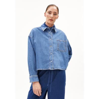 NALAANI - Frauen Oversized Fit Bluse - blau (Größe: S) Image