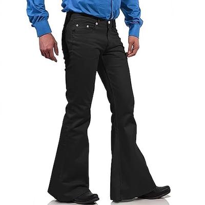 Retro Vintage 1960er Hippie Lange Länge Hose Schlaghosen Hippie Einfarbig Herren Halloween Karneval Maskerade Veranstaltung / Fest Musikfestival Pride Parade Erwachsene Hose Ganzjahres Image