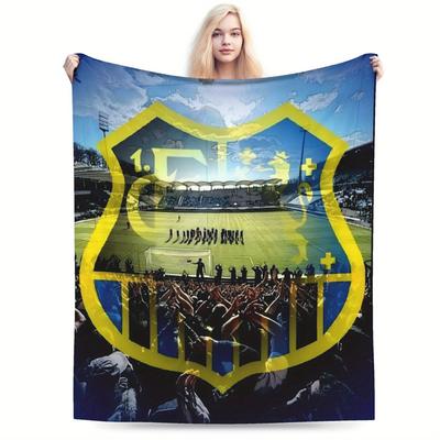 TEMU Fc Saarbrücken Flannel Throw Blanket - Soft Polyester, For , Perfect Gift For Fans, Office Decor|themed Decor|soft Texture Image