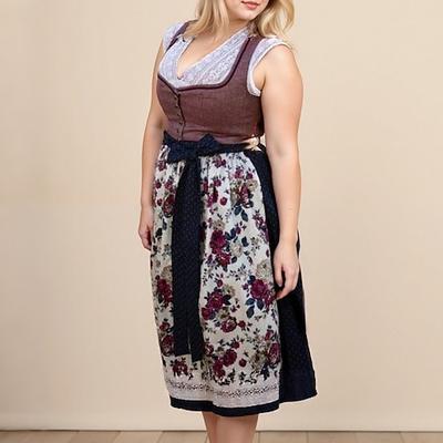 Karneval Oktoberfestbier Kostüm Kleid Dirndl Trachtenkleider Dienstmädchen Bayerisch Deutsch Wiesn Damen Karneval Bier Festival Stoff im traditionellen Stil Kleid Schürze Image
