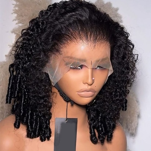 Brasilianisches Remy-Menschenhaar, klebefrei, 5 x 5 Verschluss, Perücke, burmesische Locken, freier Teil, 13 x 4 Lace-Front-Menschenhaarperücke, vorgezupft für Frauen Image