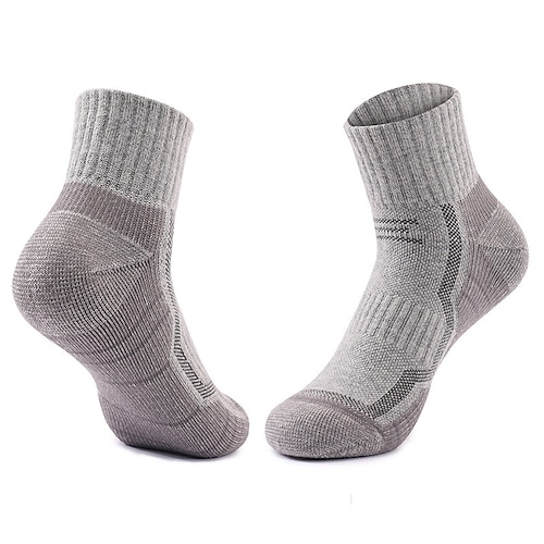 1 Paar Herren Damen Merino Wollsocken Wandersocken Sportsocken Thermo Warm Atmungsaktiv Anti Blasen Dick Outdoor Quarter Crew Patchwork Merinowolle Schwarz Königsblau Braun für Ski/Snowboard Image