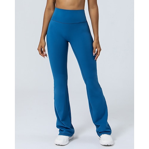 Damen Pilates-Leggings Fitnesshose Sporthosen Leicht Pilates Tanz Laufen Hosen Einfarbig Schwarz Rosa Sahne Herbst Winter Sport Sportkleidung Mikroelastisch Image