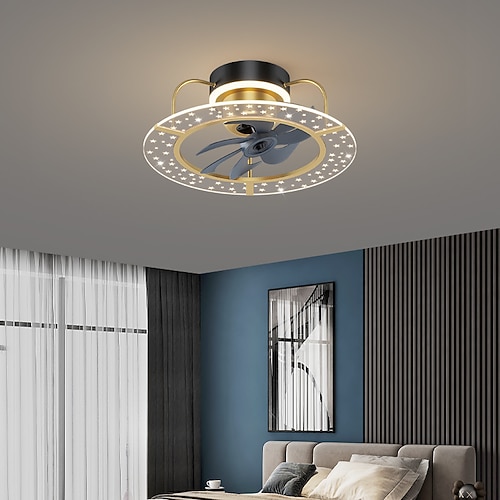 Deckenventilator mit Licht caamp; Fernbedienung 52cm 3-Licht dimmbar 6 Windgeschwindigkeiten moderner Deckenventilator für Schlafzimmer, Wohnzimmer, kleines Zimmer 110-240V Image