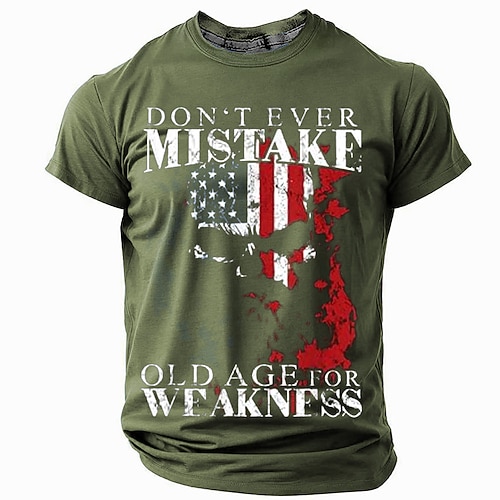 US Amerika 250 Jahr Jubiläum Patriotische T-Shirts für Herren Lustiges Slang T-Shirt Kurzarm T-Shirt 3D-Druck Rundhals Shirt Modisch Täglich Basic Straße Freizeit Tägliches Schwarz Blau Grün Image